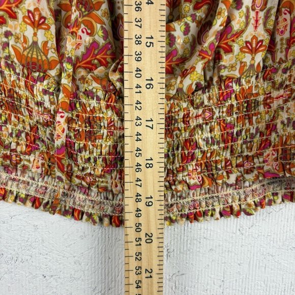 Rose + Olive Floral Halter Neck Top - Multicolor Bohemian Print Medium - Picture 7 of 9